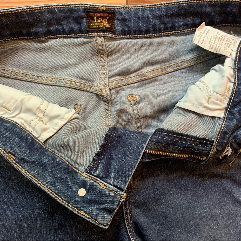 Vintage Y2K Lee Capri Jeans Size 12 32" Waist Denim Pants Womens - Picture 5 of 12
